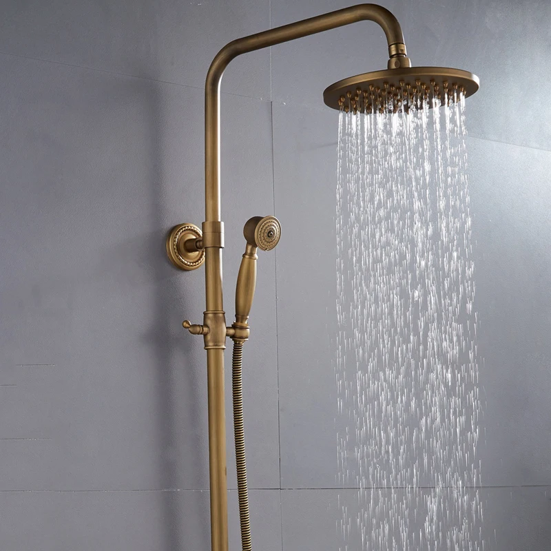 送料無料シャワー蛇口アンティーク真鍮仕上げ浴室降雨スプレーシャワー耐久性のある真鍮蛇口セット XT304 AliExpress