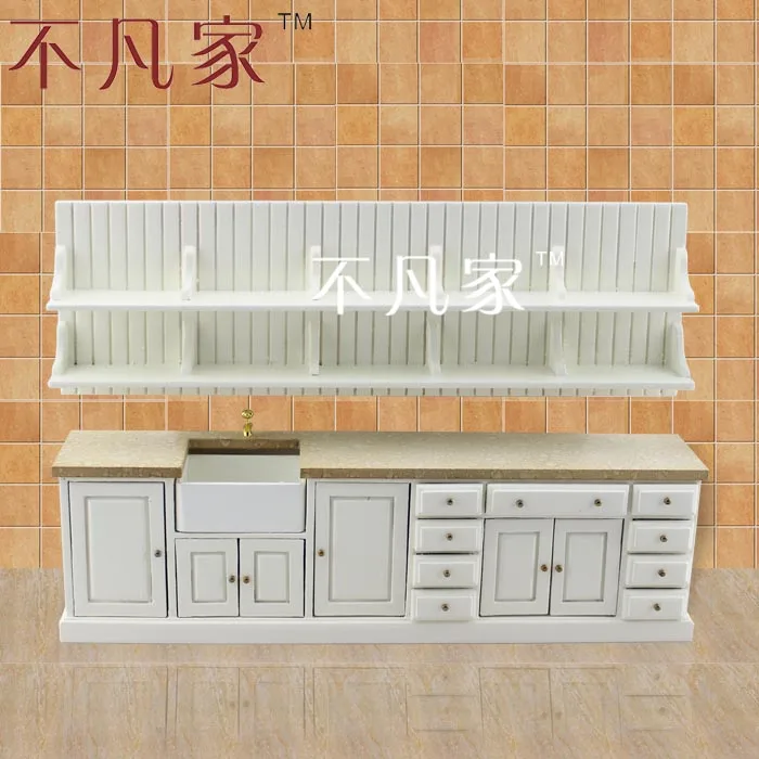 

Doll house dollhouse1 : 12 miniature mini white kitchen control desk cutlery rack