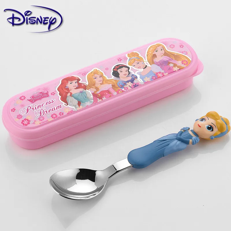 Disney мультфильм шаблон детская посуда детская ложка для риса ложка мультфильм лед Романтика ложка из нержавеющей стали с удобным