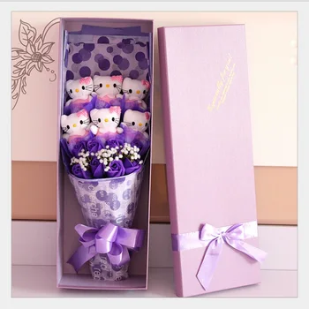 

New style Plush&stuff Animal toys cat plush doll fashion cartoon bouquets flower Creative Valentine's Day gifts Christmas gift