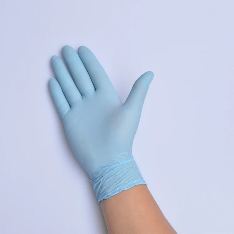 Disposable Blue Nitrile for household Hygiene Gloves nitrile rubber latex gloves oil resistant