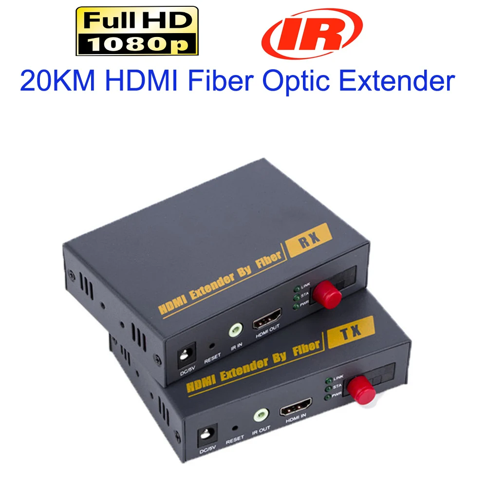 PUZHIJIE HDMI fiber optic extender supports 1080P transmission distance upto 20KM | Электроника