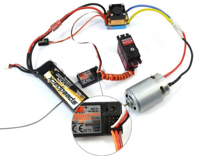 

RC Boat Model 320A Waterproof Brushed Air-Cooled/Double Side Water-cooling Speed Controller with 5V2A BEC for RC Boat Accessory