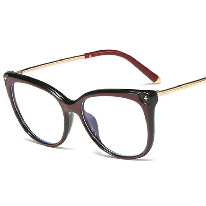 Новинка, дизайнерские леопардовые очки, оправа, Ретро стиль, Женские оправы для очков, металлические оптические очки, прозрачные линзы, очки кошачий глаз