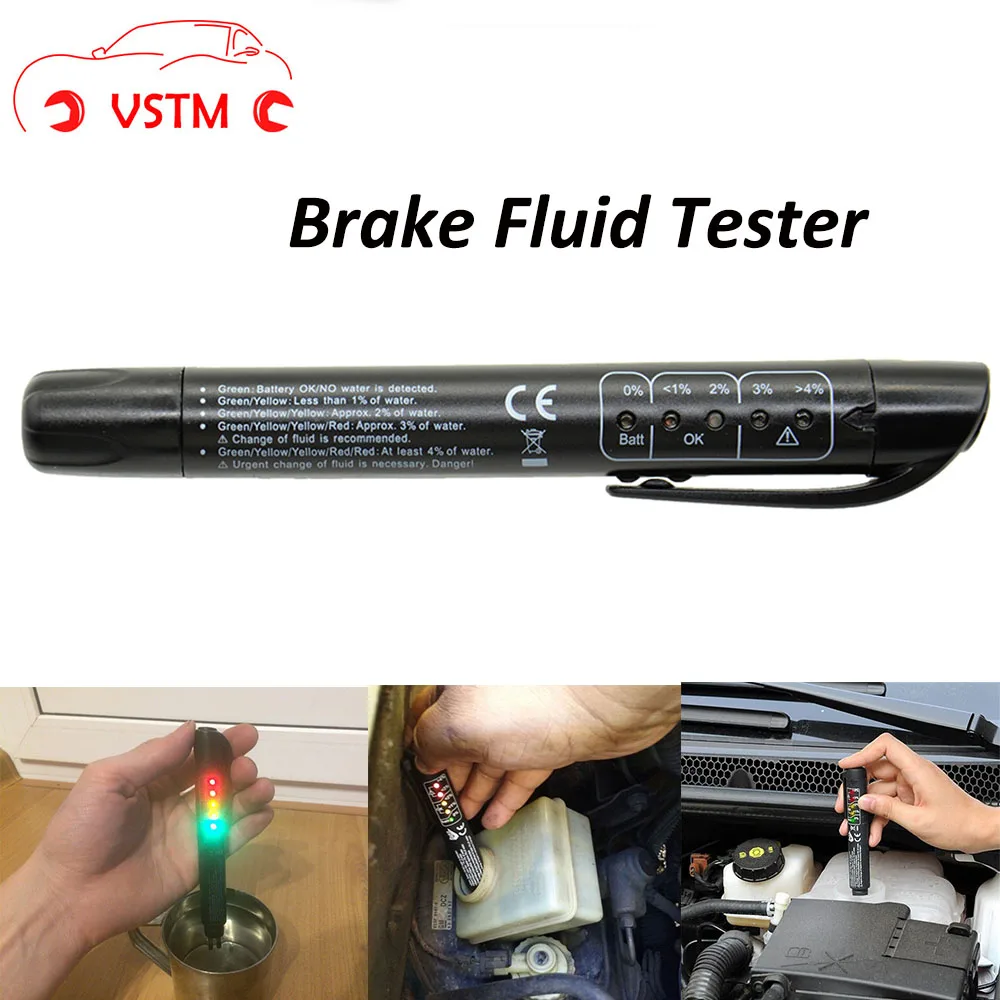 VSTM Brake Fluid Tester Pen 5 LED Car Vehicle Auto Automotive Testing