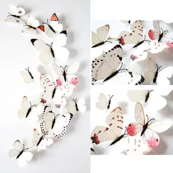 

High Quality 3d wall sticker 12pcs Sticker Art Design Decal Wall Stickers Home Decorations 3D Butterfly 1.15 wh