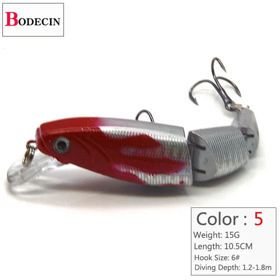 1PCS Sea Bass Hard Fishing Lure 3D Fish Jointed Wobblers Laser Minnow Pike Jerkbait Pesca Crankbaits Artificial Bait Saltwater (13)
