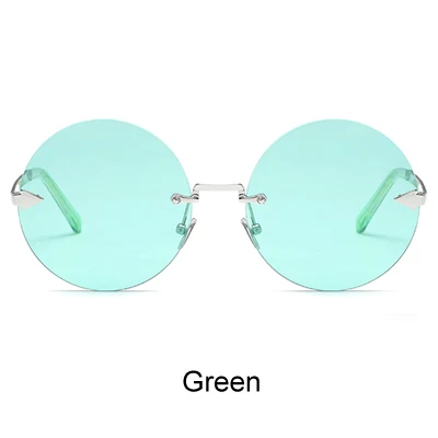 Два оклока винтажные большие круглые солнцезащитные очки для женщин прозрачные красные Роскошные брендовые дизайнерские негабаритные солнцезащитные очки, аксессуары для очков X66200 - Цвет линз: Зеленый
