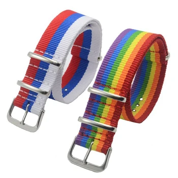 

pride rainbow nylon band for watch Russian flag strap men women watches accessory bracelet wristband 18mm 20mm 22mm 24mm