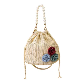 

Women's Shoulder Bag Fashion Straw Solid Color Small Fresh Simple Style Portable Woven Bags Beach Handbag