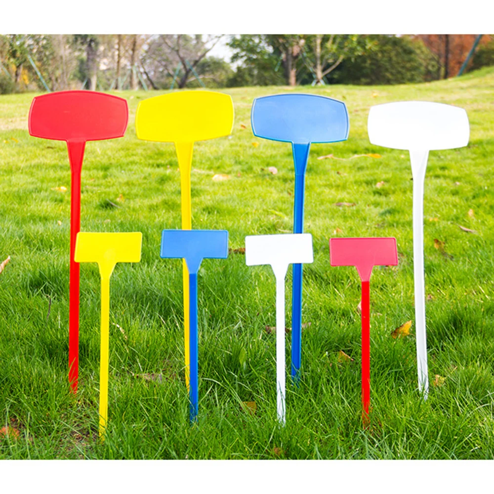 50Pcs T-Type Seed Plant Labels Upturned Plastic Tags Nursery Garden Marker 10cm 