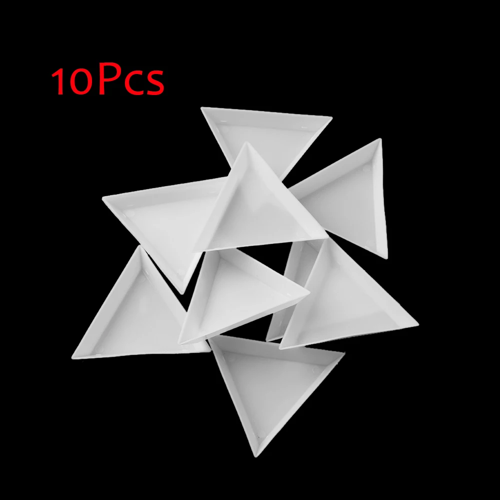 

10Pcs/Set White Plastic Nail Art Gem Diamond Glitter Crystal Sorting Trays Rhinestones Beads Decor Picker Storage Accessories
