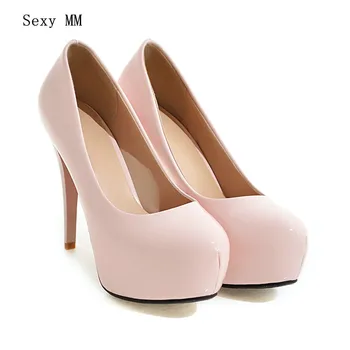 

Women High Heel Shoes Platform Pumps Woman Thin High Heels Party Wedding Shoes Ladies Kitten Heels Plus Size 34 - 40 41 42 43