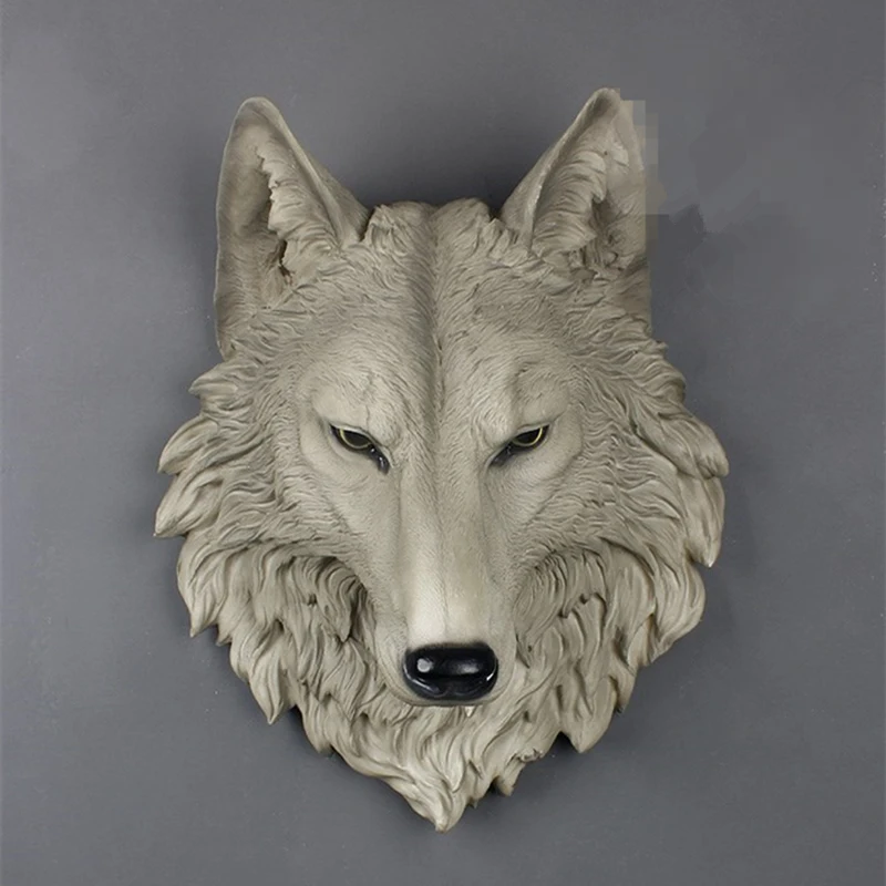 

Large Size Wolf Head Wall decoration Hanging Wall Animal Head Resin Pendant Resin Wall Ornaments Home Accessories, Best Gift