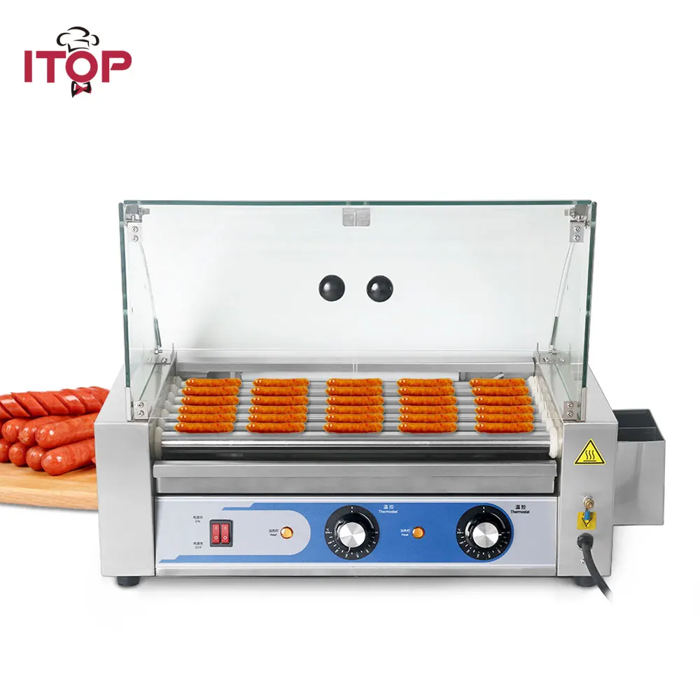 

ITOP 7/9 sticks hot dog roller machine sausage roasting machine stainless steel hot dog ham BBQ grills sausage rollers