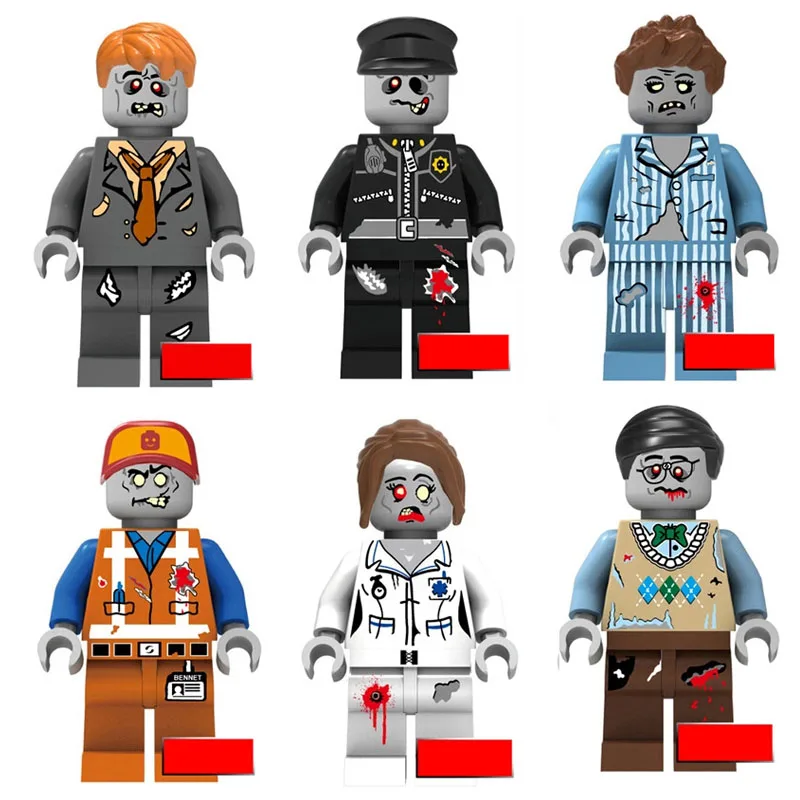 

Walking Dead Small Action Figure Zombies KingNurse Policeman Building Block Toy upgrade version of JK0137-0144 Party toy for kid