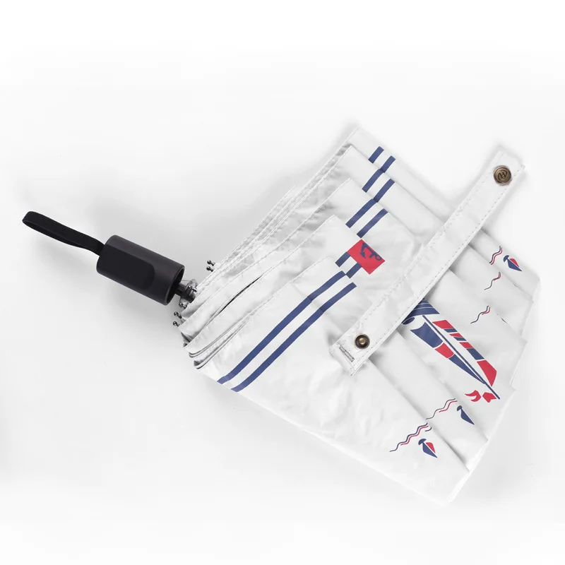 YADA Creative Sailboat&Stripe Umbrella uv Sunny&Rainy Folding Umbrella For Women Windproof Designer Sail Pattern Umbrellas YS681