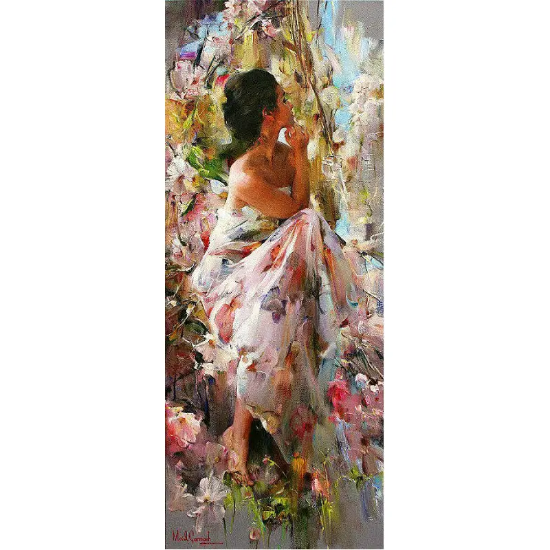 

5D Diamond Painting Cross Stitch Kit beautiful woman flowers DIY Diamond Embroidery Square Rhinestone Pasted Mosaic Needlework