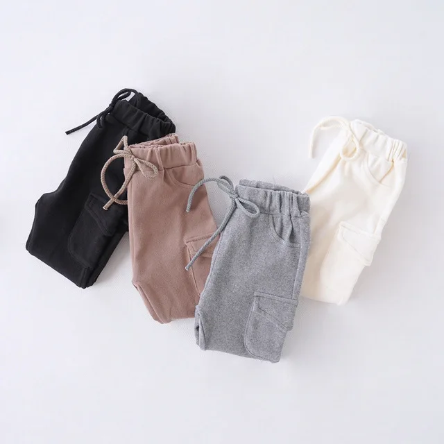

Free Drop Shipping 2018 New Autumn and Winter Children Girl Leggings Trousers Baby Girls Fashion Elastic Waist Pants with Pocket