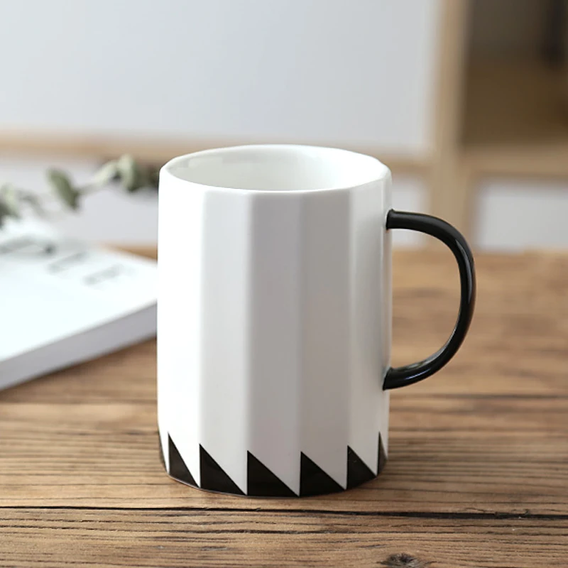 16OZ Large Ceramic Mug, Minimalist Style White Color Tea Cup (9)