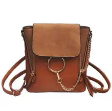 Anillo de la Cadena de doble Cremallera Hombro Bolsos Crossbody De Las Mujeres Bolsos de Cuero Nobuck Vendimia de Las Mujeres Bolsos de Marcas Famosas Bolso Femenino