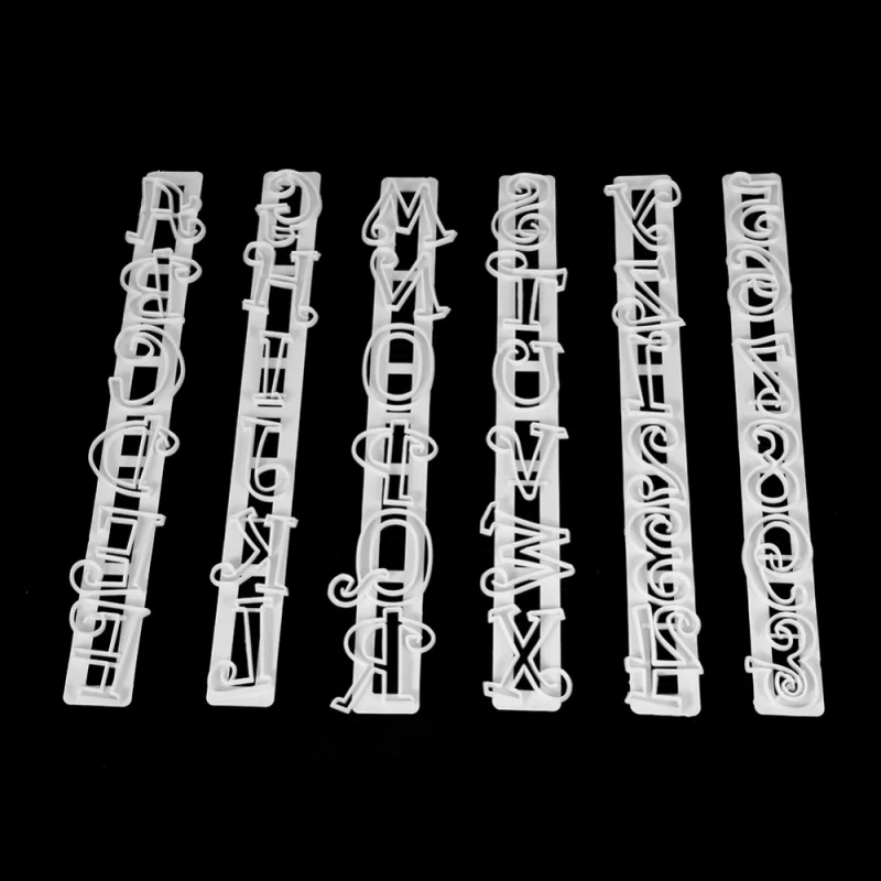

6pcs Letters Alphabets Fondant Molds Cutters Embosser Sugar Craft Moulds Decoration DIY Bakeware Tools