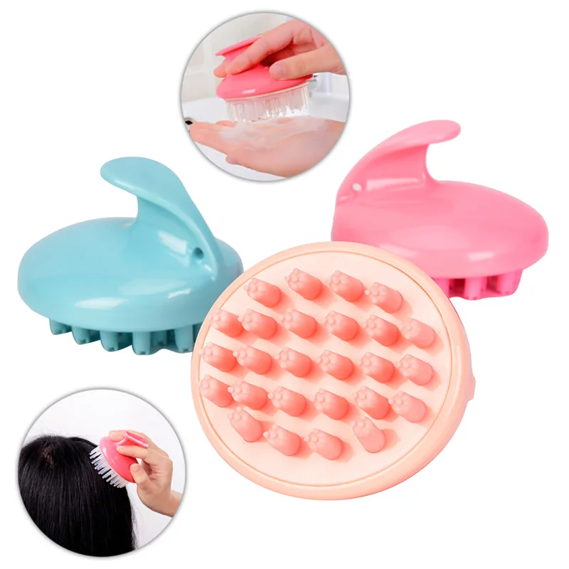 Pro Head Hair Scalp Washing Brush Combs PP+EVA Soft Brushes Cleaning Care Tool Shower