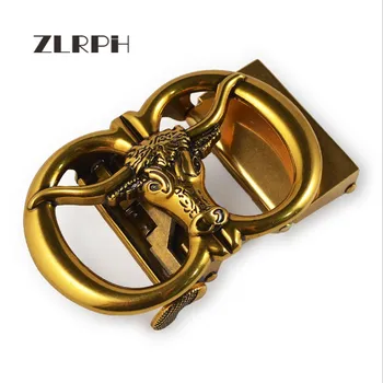 

ZLRPH High-grade retro alloy automatic buckle antique do old buckle head Cow Head Three-dimensional buckle wholesale