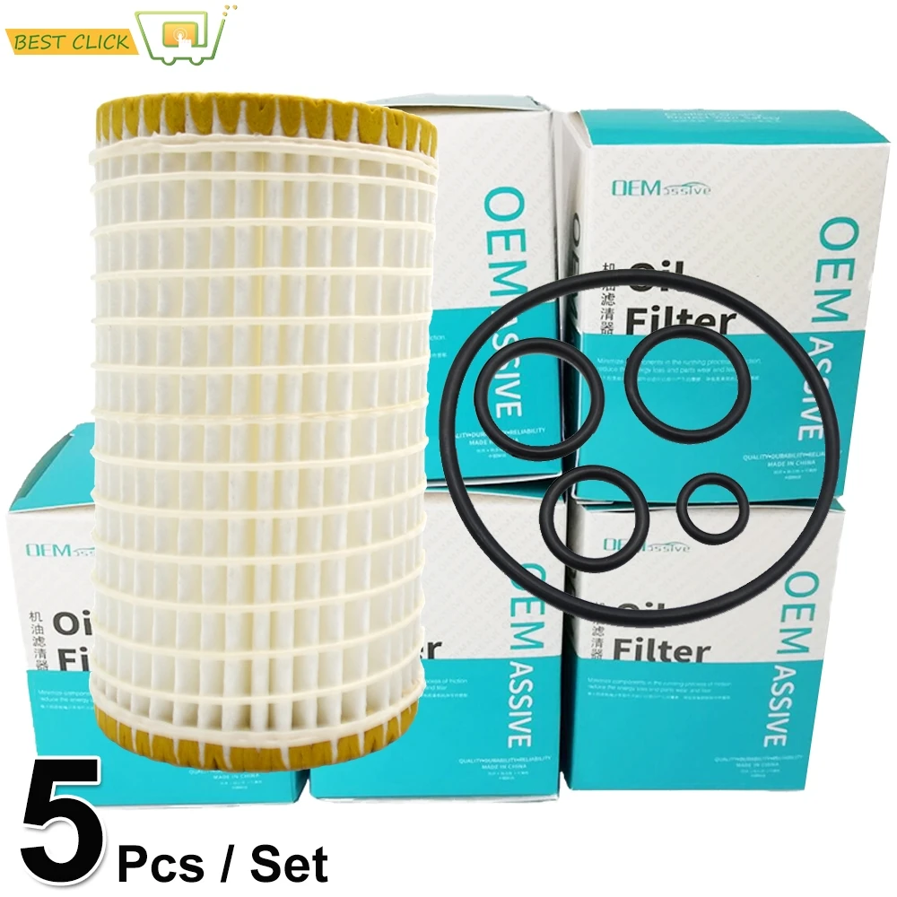 

Set Of (5) 0001802609 Oil Filter For Chrysler Mercedes Benz C32 SLK32 CLK320 E320 ML320 A208 C208 S203 S210 S210 W220 W251 W463