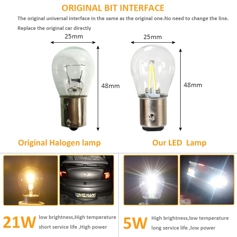 P21W светодиодный Ba15s 1157/1156 светодиодный s нити чип Автомобильный светильник S25 авто автомобиля заднего хода Поворотная сигнальная лампа DRL Белый светодиодный 12v 24v