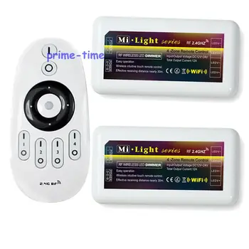 

Mi.light 2.4G 4-Zone RF Wireless Touch Remote+ 2pc FUT036 Brightness Adjustable Dimmer Controller 10A For Single Color LED Strip