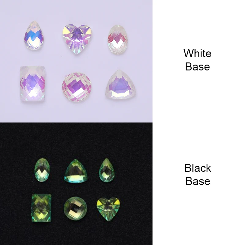 AB цветные Стразы для ногтей с кристаллами Marquise сердце капли воды квадратный маникюр Дизайн ногтей 3D украшение в колесиках