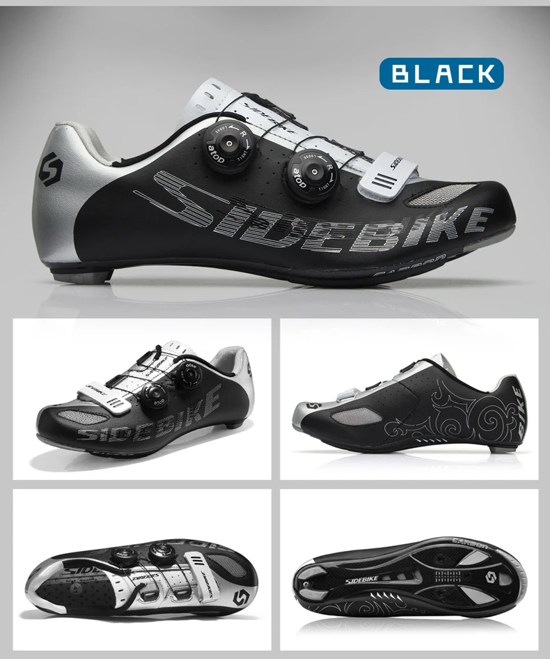 Sidebike/Мужская обувь для велоспорта из углеродного волокна; обувь для гонок; обувь для шоссейного велосипеда; ультралегкие самозакрывающиеся велосипедные кроссовки; дышащие профессиональные