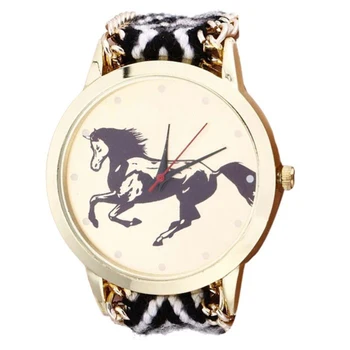 

Fashion New Women LadiesWristwatch Quartz Timer Horse Rope Knitted Watches for Women Girl