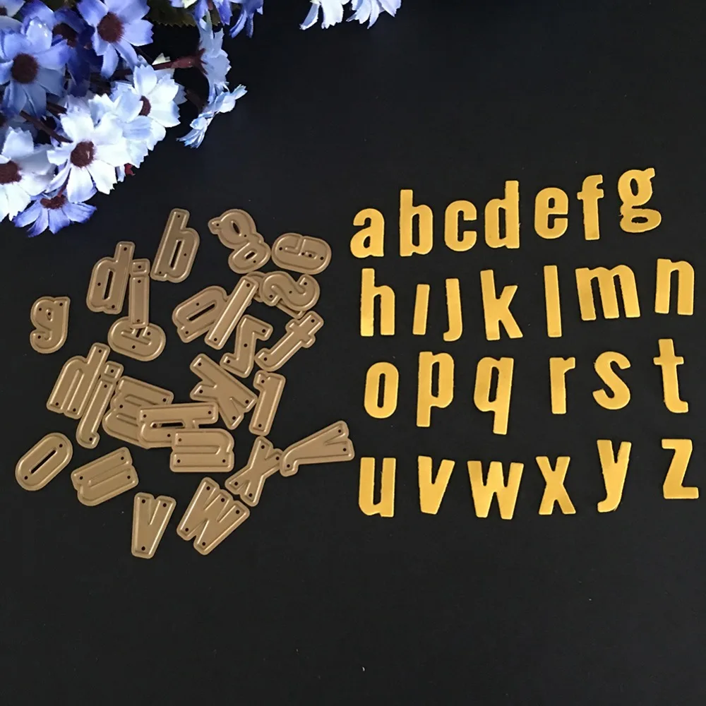 DIY Lowercase заглавные буквы алфавита металлические режущие штампы для скрапбукинга