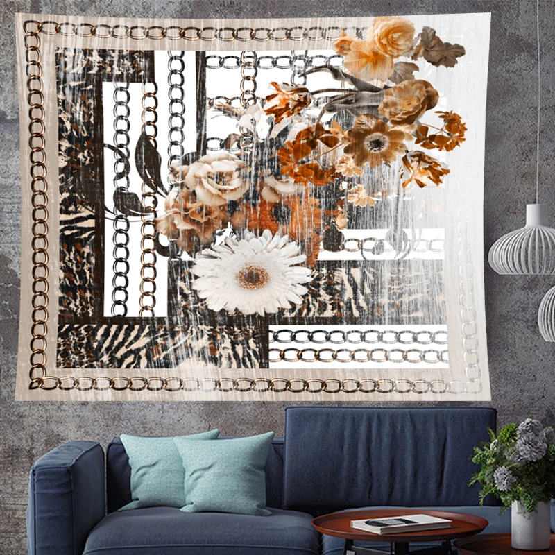 

Nordic Style Classical flower chain Tapestry Vintage Pattern goblen Tapestries Retro macrame Wall Hanging wall towel home decor