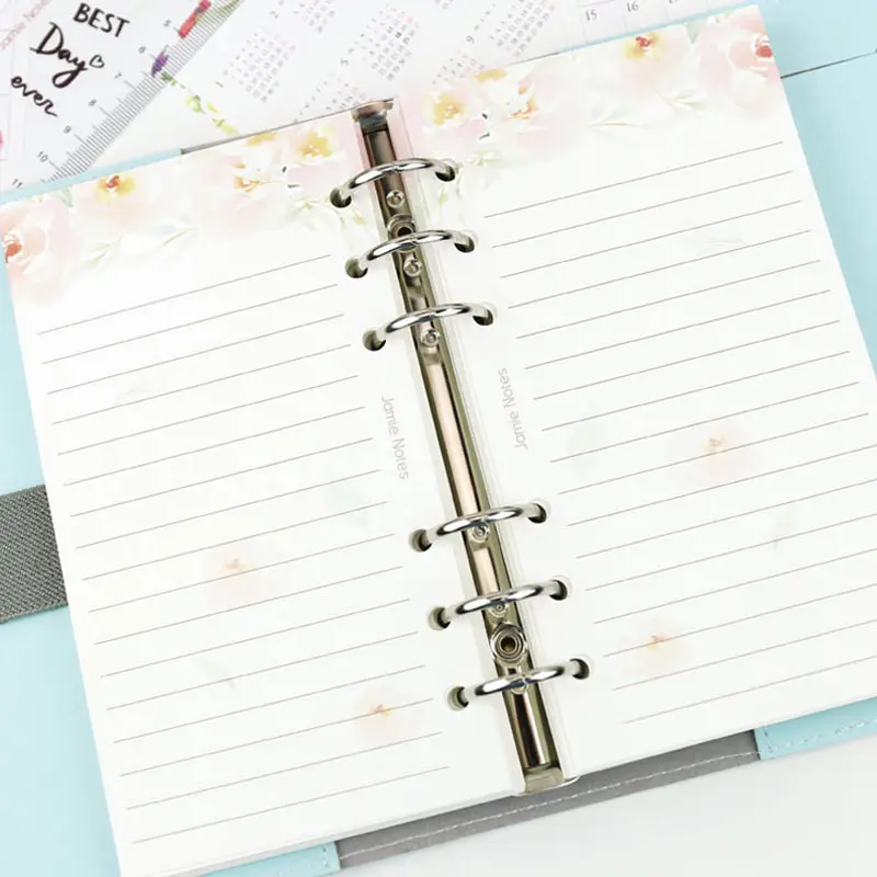 

2018 Yiwi line A6 A5 Colorful Refills Spiral Colorful Notebook 6 holes Loose Leaf Binder Paper Planner Filler Paper School