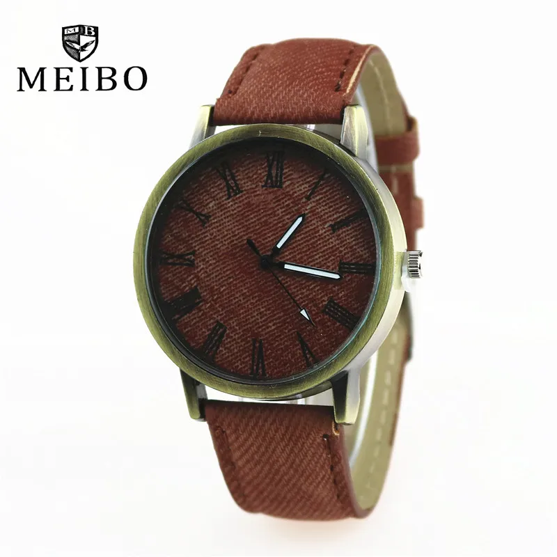 MEIBO Relojes, кварцевые мужские часы, повседневные деревянные цветные часы с кожаным ремешком, деревянные мужские наручные часы, мужские часы, wo мужские часы - Цвет: brown