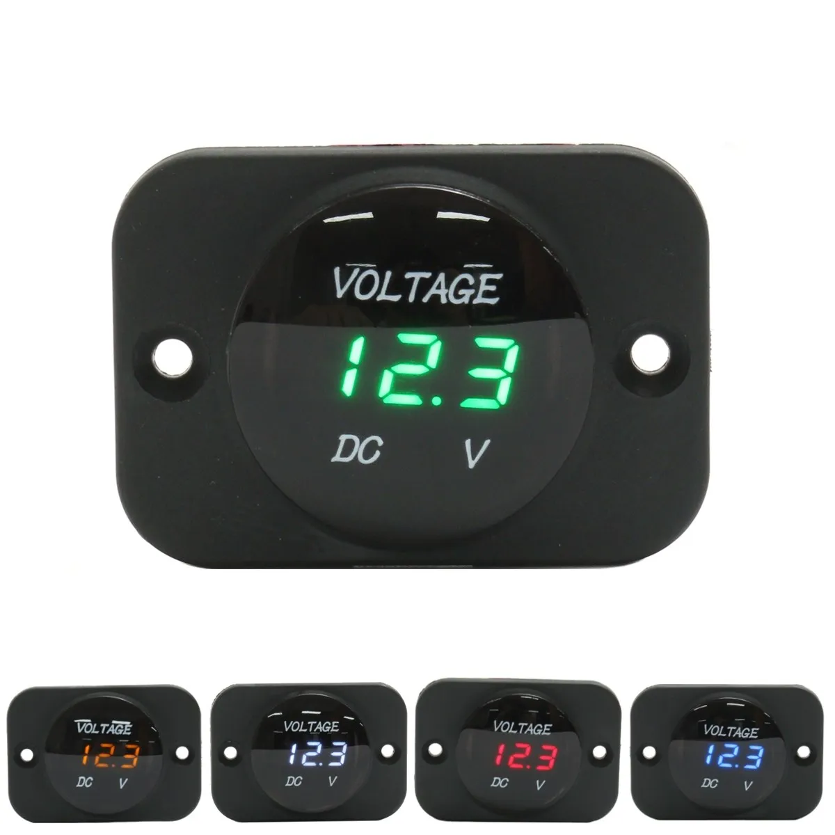 DC 12 24V Waterproof Car Boat Motorcycle LED Voltmeter Digital Display