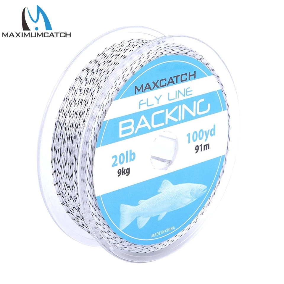 Maximumcatch يطير خط دعم خط 20LB 50/100/300 ساحات الأبيض البرتقال الأصفر مزين صنارة صيد السمك بذبابة الصيد الصناعية
