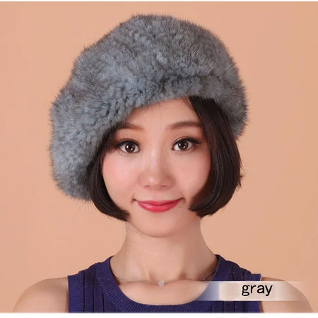 Хорошая норка трикотаж шапки для женщин, чтобы держать теплую шляпу популярная зимняя теплая шапка из натурального меха - Цвет: as picture
