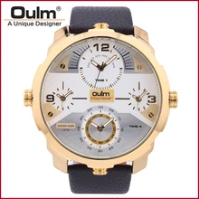 Oulm 3749 Square Dial Famous Brand Luxury Clock Men Military Wristwatch Quartz Watch with Leather Band Watches Waterproof