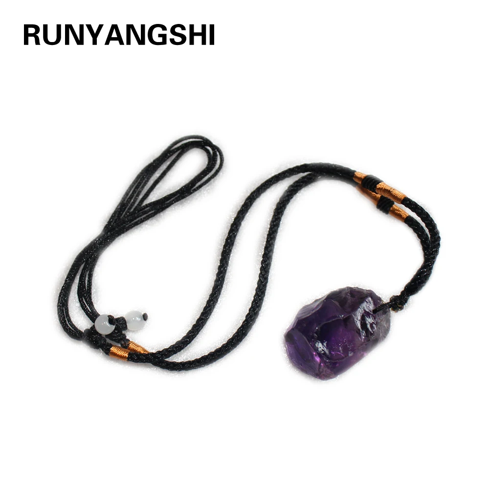 

Natural Dark Purple Amethysts Crystal Pendant Pendulum Healing Crystal Chakra Reiki Shape Irregular Size Random Fashion Jewelry