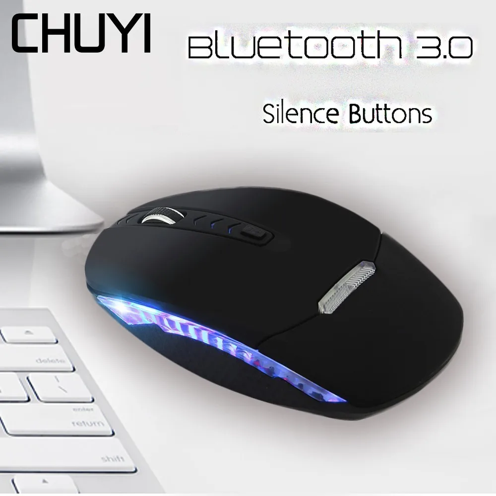 CHUYI Беспроводная Bluetooth 3,0 мышь Стандартный электронный модуль беспроводной перезаряжаемая Бесшумная оптическая Usb Mute Mause Gaming 1200 dpi Мыши для ПК ноутбука компьютера