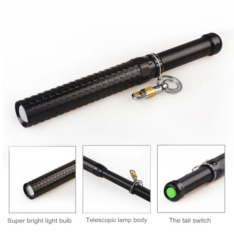 TopCom 5 W Масштабируемые фонарик телескопическая дубинка Torch Light фокус супер яркий
