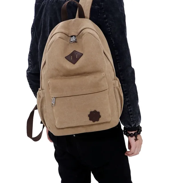 X Online hot sale good quality men canvas backpack male casual travel