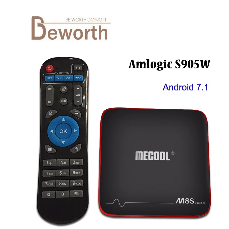

MECOOL M8S PRO W Android 7.1 TV Box S905W CPU Android 7.1 2GB 16GB 2.4GHz WiFi 4K H.265 100M LAN Smart Media Player