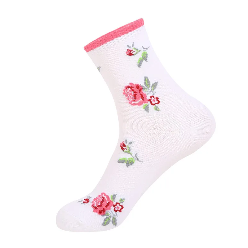 

Jeseca Floral Print Short Socks Women Cotton Soft Japanese Kawaii School Student Harajuku Vintage Streetwear Sock Christmas Gift