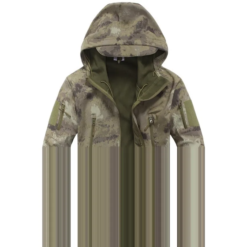 Скрытень акулья кожа мягкая оболочка TAD V5.0 Военная тактическая куртка водонепроницаемая ветрозащитная охотничья камуфляжная армейская одежда - Цвет: Ruins yellow