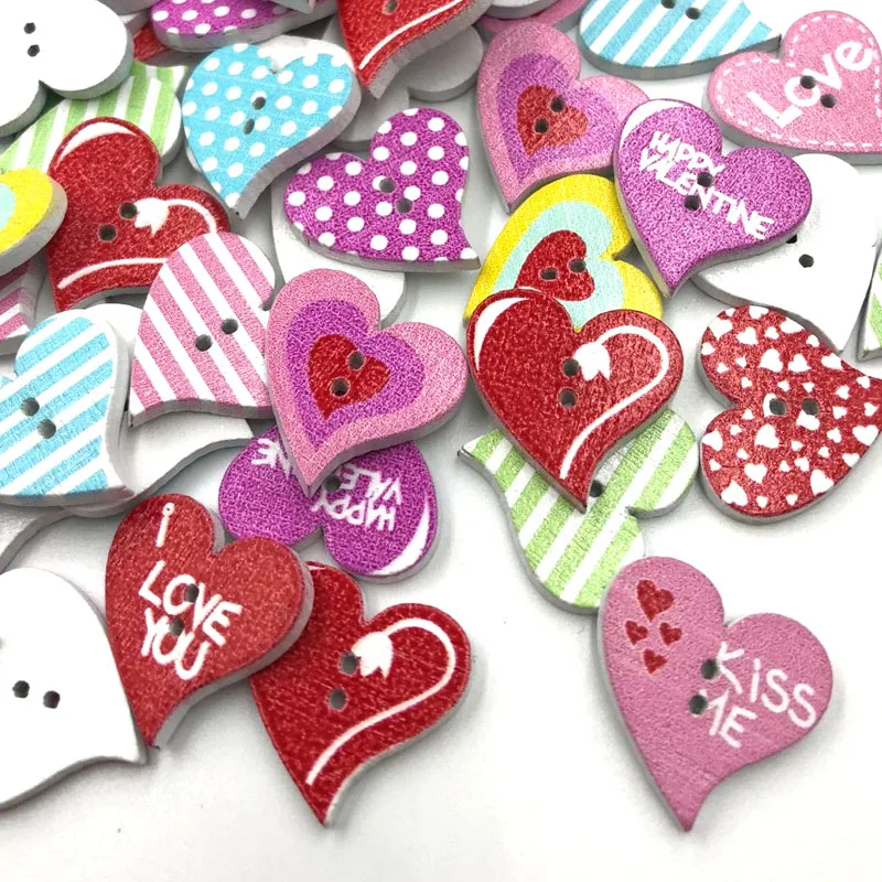 

50pc Mix Animals Heart kid's/ Baby Wood Button DIY Craft Sewing WB450